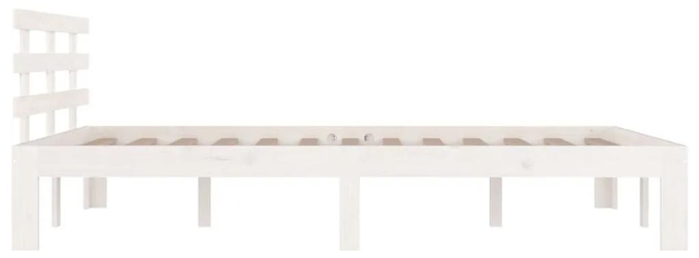 Πλαίσιο Κρεβατιού Λευκό 135x190 εκ. από Μασίφ Ξύλο Double - Λευκό