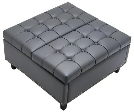 VEVOR 31 in Square Leather Ottoman with Storage Coffee Table for Living Room