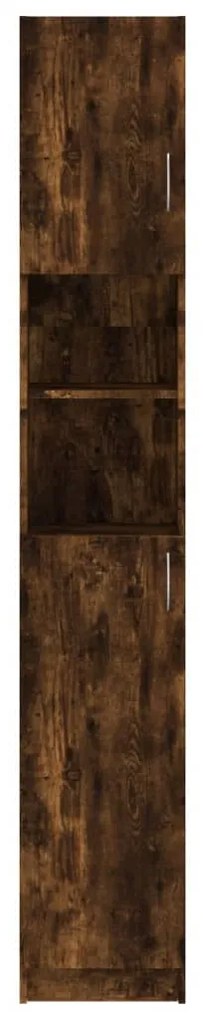 vidaXL Ντουλάπι Μπάνιου Καπνιστή Δρυς 32x25,5x190 εκ. Επεξεργ. Ξύλο