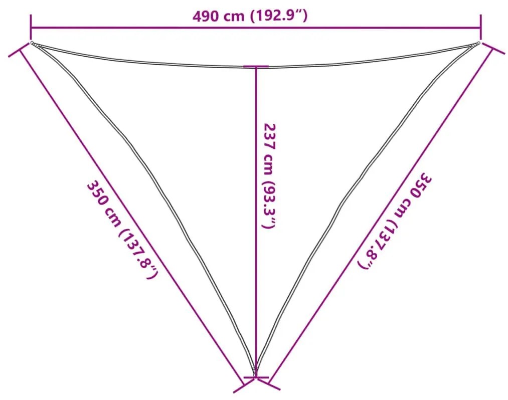 Πανί Σκίασης Ανθρακί 3,5 x 3,5 x 4,9 μ. από HDPE 160 γρ./μ² - Ανθρακί