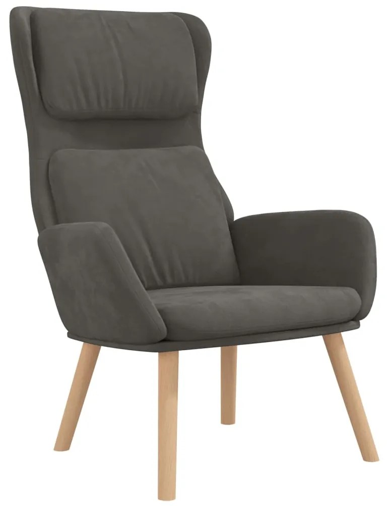 vidaXL Πολυθρόνα Relax Σκούρο Γκρι Βελούδινη