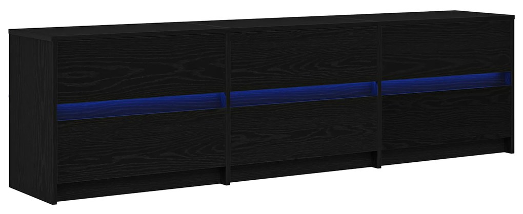 vidaXL Ντουλάπι TV Μαύρο 182 x 34 x 50 εκ. Επεξεργασμένο ξύλο