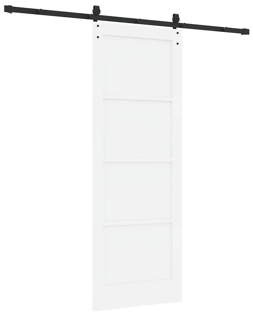 vidaXL Συρόμενη Πόρτα Χειροκίνητος Λευκό 78 x 211 εκ Μασίφ ξύλο πεύκου