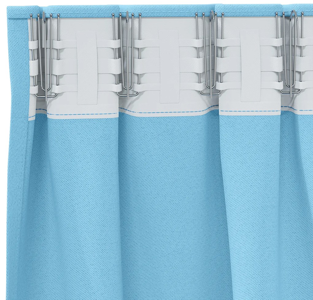 vidaXL Κουρτίνες με κουρτίνες 2 pcs Γαλάζιο 225 x 140 εκ. Πολυεστέρας