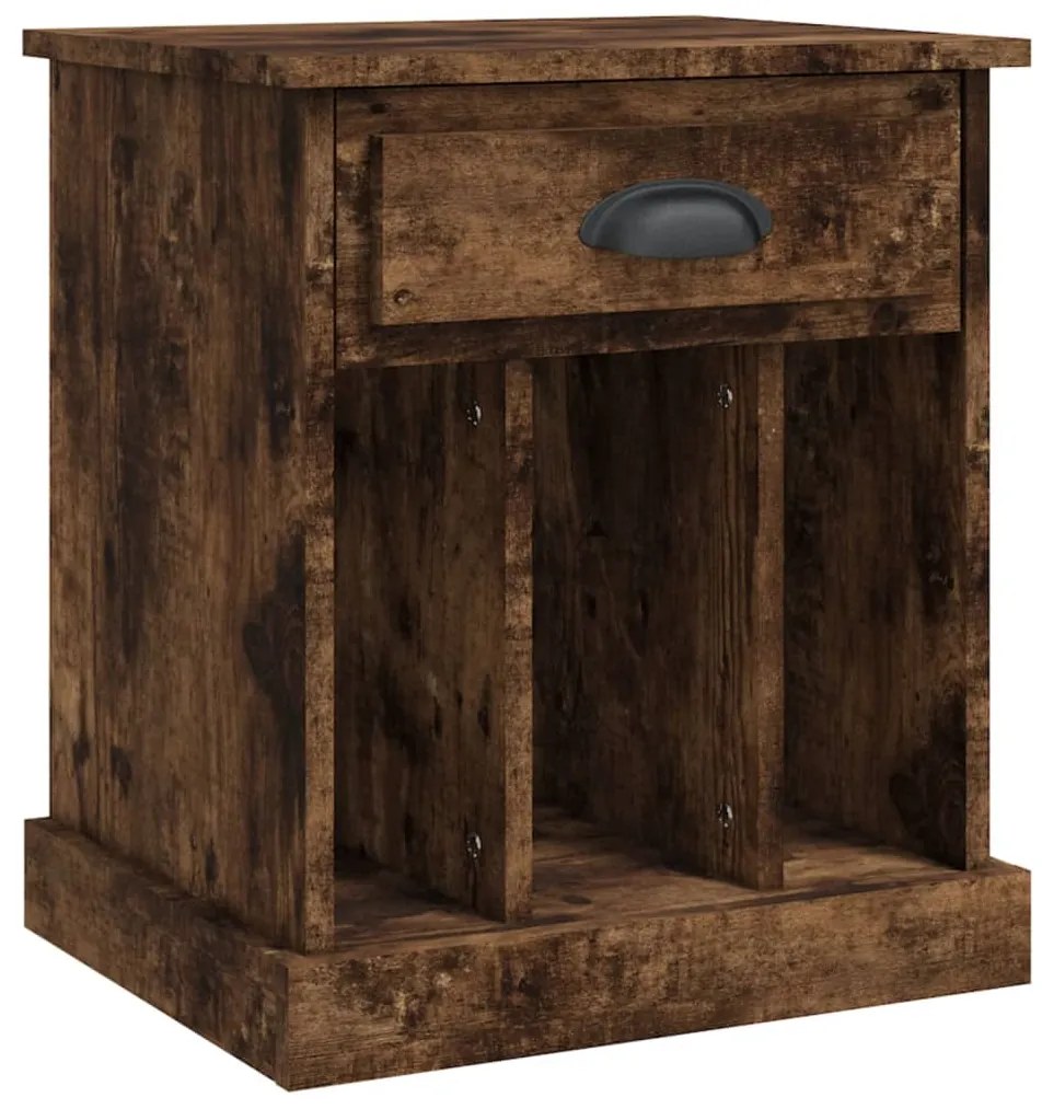 vidaXL Κομοδίνο Καπνιστή Δρυς 43x36x50 εκ.