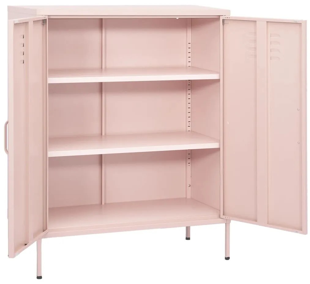 vidaXL Ντουλάπι Αποθήκευσης Ροζ 80 x 35 x 101,5 εκ. Ατσάλινο