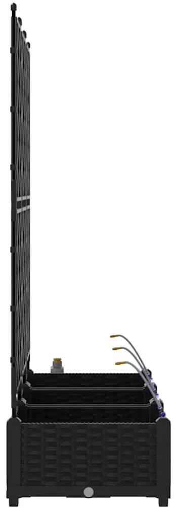 vidaXL Γλάστρα Κήπου 3 pcs Μαύρο Ατσάλι