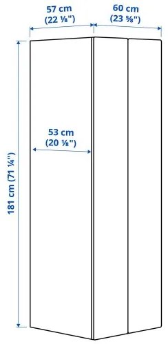 SMASTAD/PLATSA ντουλάπα, 60x57x181 cm 595.499.88