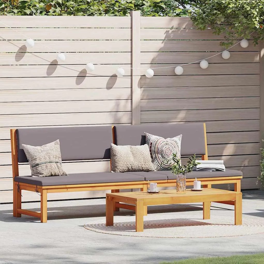 Ξαπλώστρα με μαξιλάρι Καφέ 200 x 57 x 75εκ Μασίφ ξύλο ακακίας