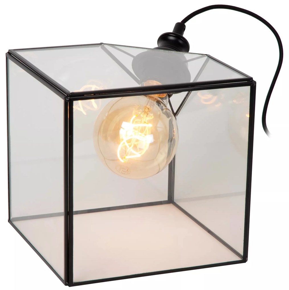 Φωτιστικό Επιτραπέζιο Lucide 10518-20-60 DAVOS Διάφανο (Transparent)|Μαύρο Ματ (Black Mat)