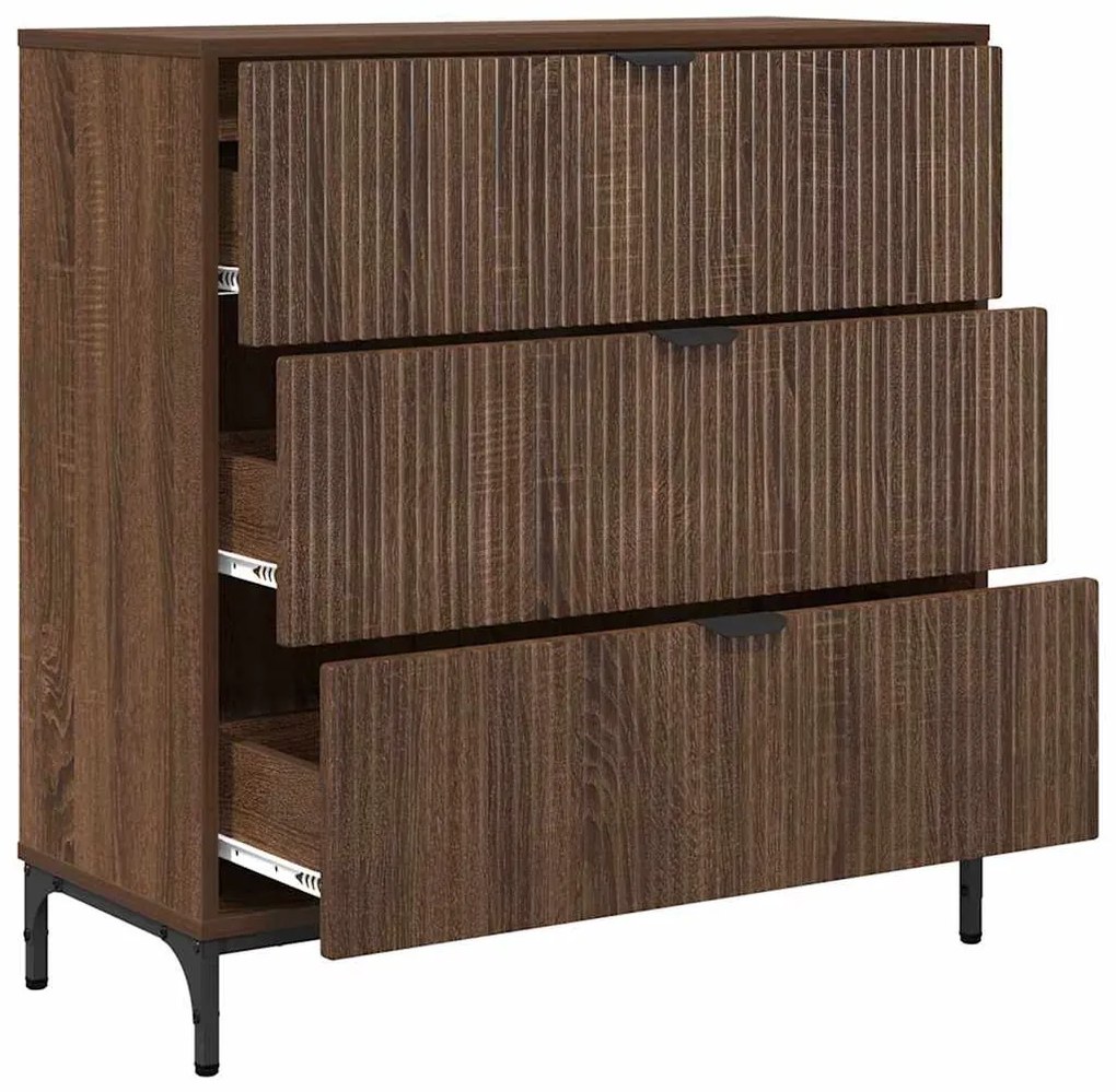 vidaXL Πλαϊνό γραφείο Καφέ δρυς 79.5 x 33 x 82 εκ Επεξεργασμένο ξύλο
