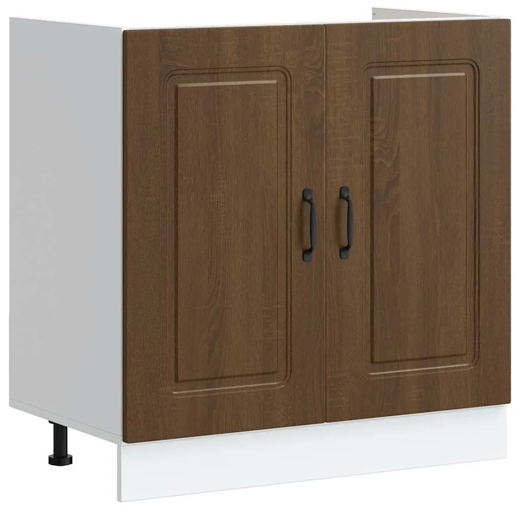 vidaXL Ντουλάπι βάσης νεροχύτη "Kalmar" Καφέ δρυς 80x46x81,5 cm