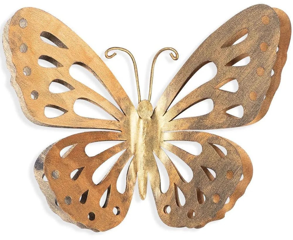 Διακοσμητικό Τοίχου Farfalla 891TNL1817 32x29cm Gold Wallity Metal