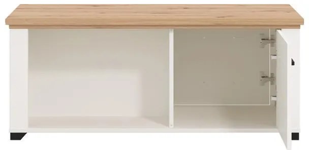 Τραπεζάκι Σαλονιού Valencia Λευκό - Artisan Oak - Λευκό Μάτ 115x55x47,5 εκ. 115x55x47.5 εκ.