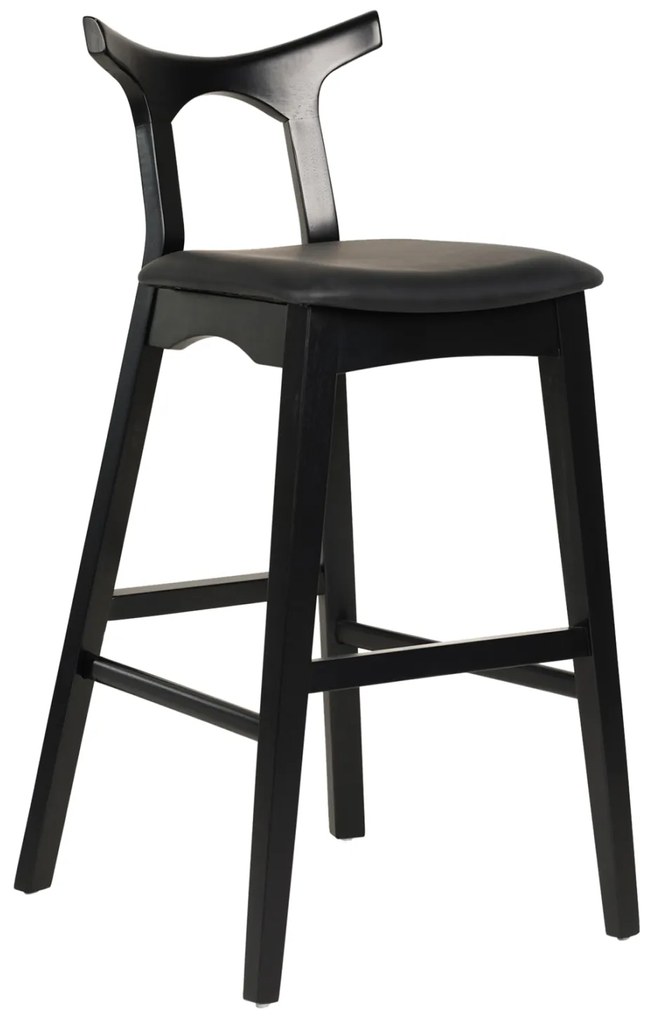 ΣΚΑΜΠΟ ΜΠΑΡ USOPP HM9951.02 RUBBERWOOD & PU ΣΕ ΜΑΥΡΟ 49x53x99,5Υεκ.