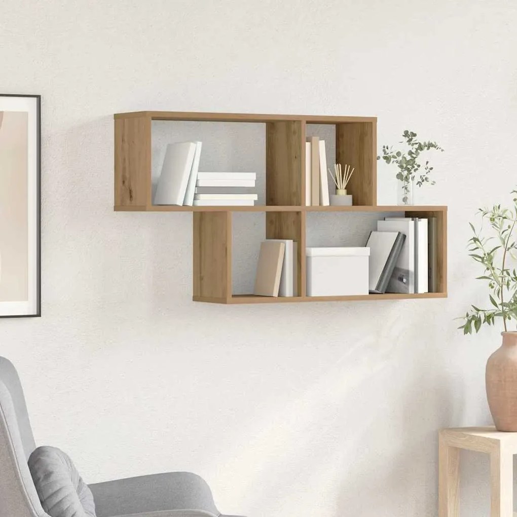 vidaXL Ράφι τοίχου artisan δρυς 100 x 20 x 53 εκ Επεξεργασμένο ξύλο