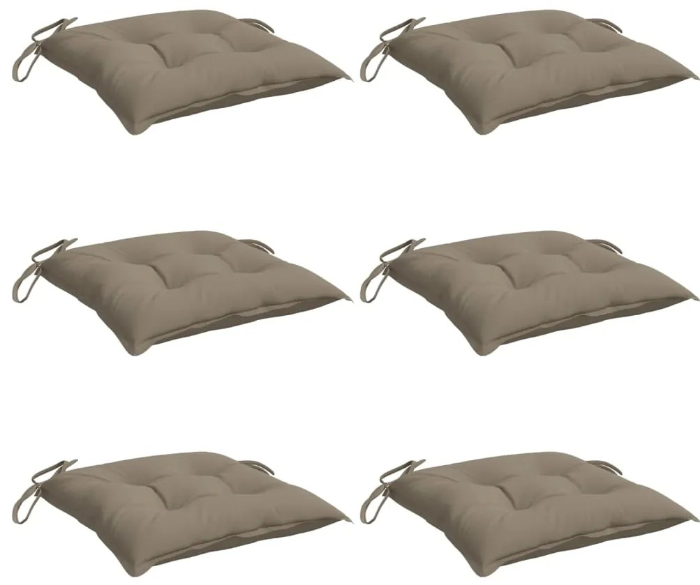 vidaXL Μαξιλάρια Καρέκλας Κήπου 6 τεμ. Taupe 40x40x7 εκ. Υφασμάτινα