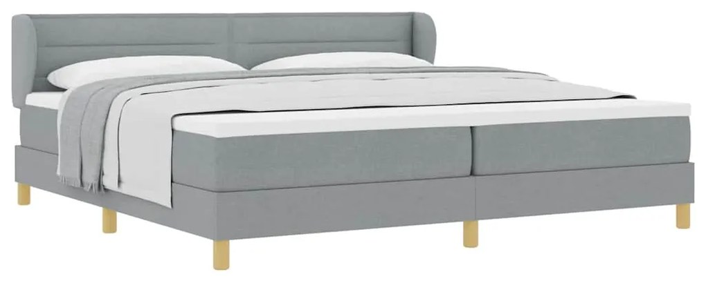 vidaXL Κρεβάτι με Ελατήρια και Στρώμα Κρεμ 90x200 εκ Υφασμα με στρώμα