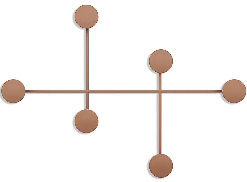 Κρεμάστρα Τοίχου 6 Θέσεων Dama 494PYT1141 82x60x10cm Copper Wallity Metal