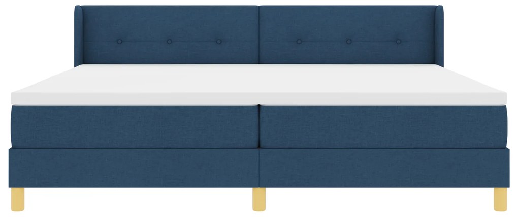 vidaXL Κρεβάτι Box Spring  με στρώμα σε μπλε, 200 x 200 εκ, υφασμάτινο