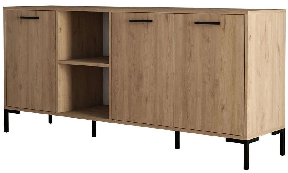 Μπουφές Aurora 389MZA2204 180x45x80cm Oak Μελαμίνη,Μέταλλο