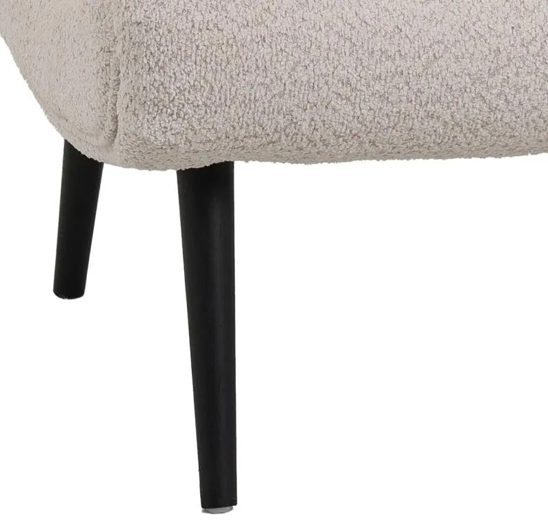 Σκαμπό - υποπόδιο Silla μπουκλέ ύφασμα σε μπεζ απόχρωση 68x58x40εκ 68x58x40 εκ.