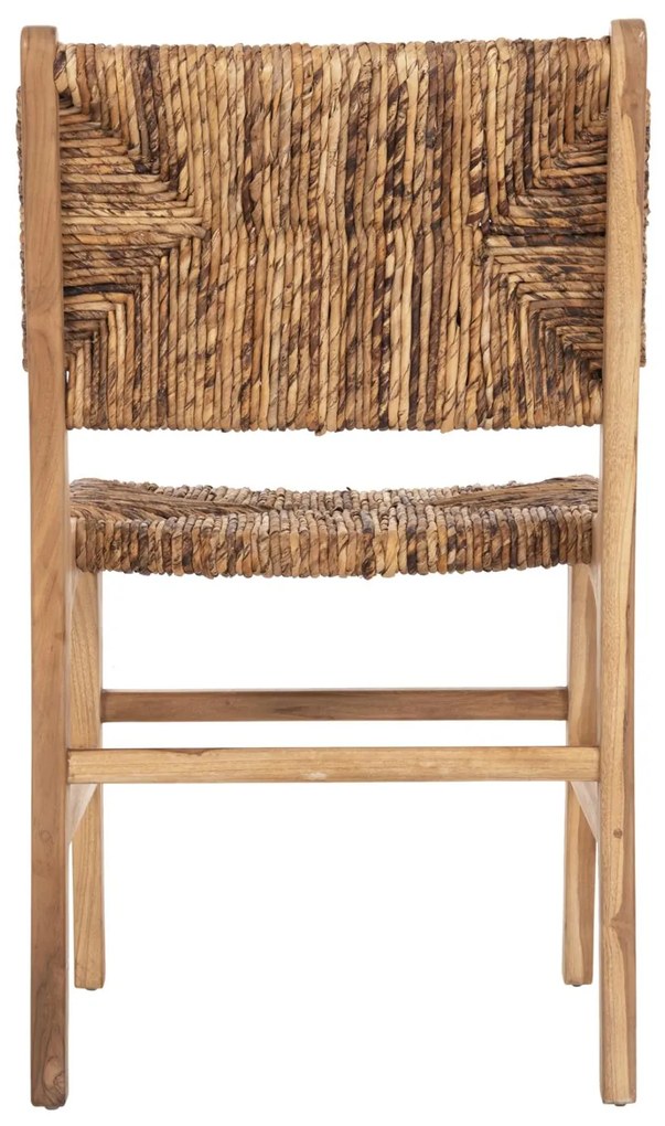 Καρέκλα C9399.11 Ξύλο Teak με Ψάθινη πλάτη και κάθισμα σε Φυσικό 51x60,5x88Yεκ. 51x60.5x88 εκ.
