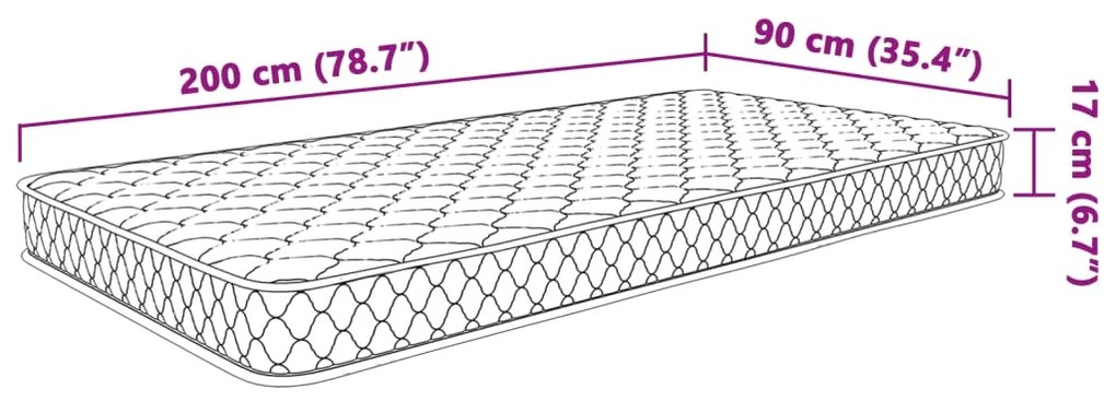 vidaXL Στρώμα Αφρού Μνήμης 200 x 90 x 17 εκ. μαλακό