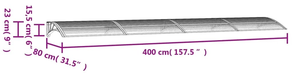 ΣΤΕΓΑΣΤΡΟ ΠΟΡΤΑΣ ΓΚΡΙ &amp; ΔΙΑΦΑΝΕΣ 400 X 80 ΕΚ. ΑΠΟ ΠΟΛΥΚΑΡΒΟΝΙΚΟ 153598