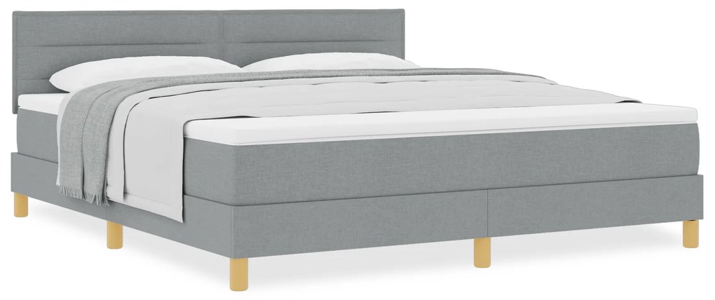 vidaXL Κρεβάτι με Σπαστή Βάση και Στρώμα Γκρι 180x200 εκ. Ύφασμα