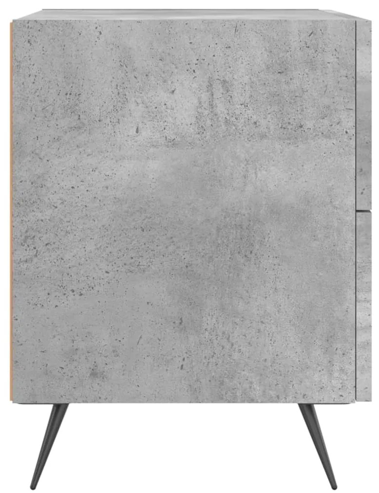 vidaXL Κομοδίνα 2 τεμ. Γκρι Σκυροδεμ. 40 x 35 x 47,5 εκ. Επεξεργ. Ξύλο