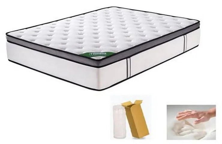 Στρώμα Mini Pocket+Memory Foam+Latex Ε2052,2 Μονής Όψης 160x200x32cm (Roll Pack) Υπέρδιπλo