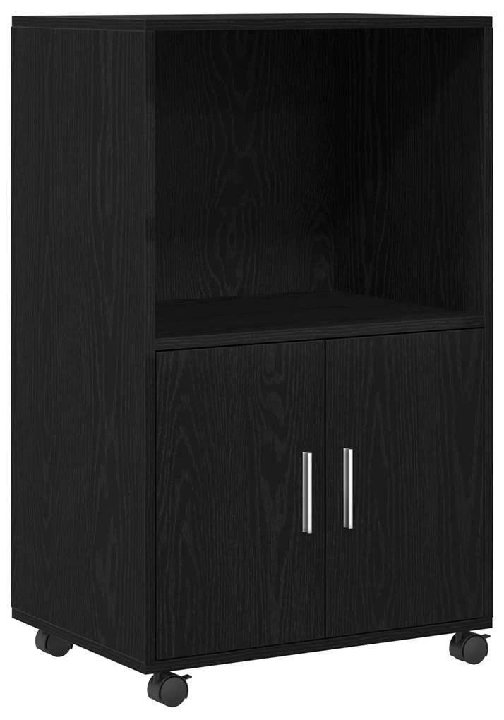 vidaXL Κυλιόμενο ντουλάπι Μαύρη Οξυά 55 x 40 x 91 εκ.
