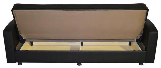 Καναπές - Κρεβάτι Dimos 3θέσιος PU Μαύρο 220x80x95 εκ. 220x80x95 εκ.