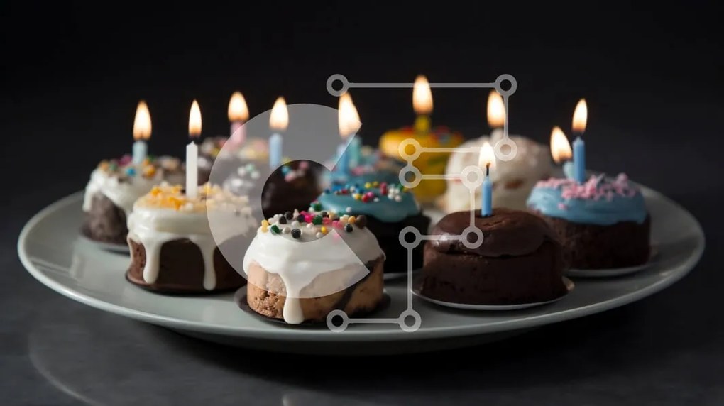 Intra Συλλεκτικό Ξύλινο Παζλ Plywood  4mm - Cupcakes με αναμμένα κεριά Τέλεια για γιορτές Σε Ξύλινο Κουτί - Διαστάσεις: 10x10 cm – 25 κομμάτια