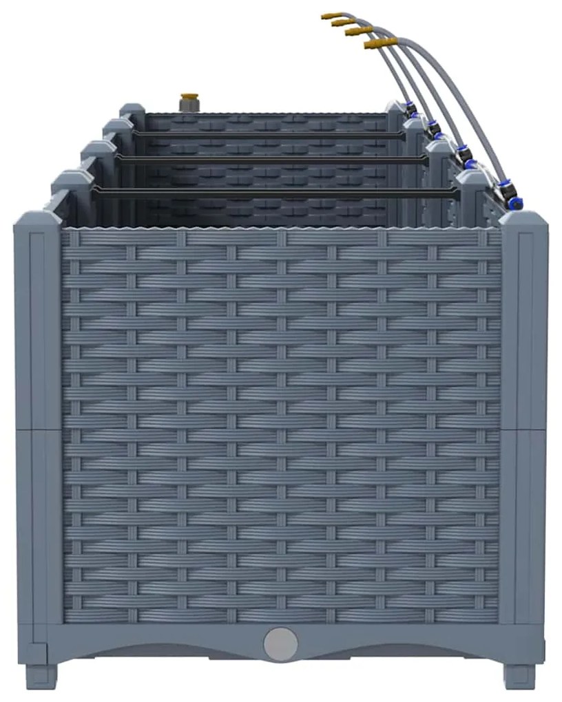 vidaXL Ζαρντινιέρες κήπου Ανοιχτό γκρι 160 x 40 x 37.5 cm Ατσάλι