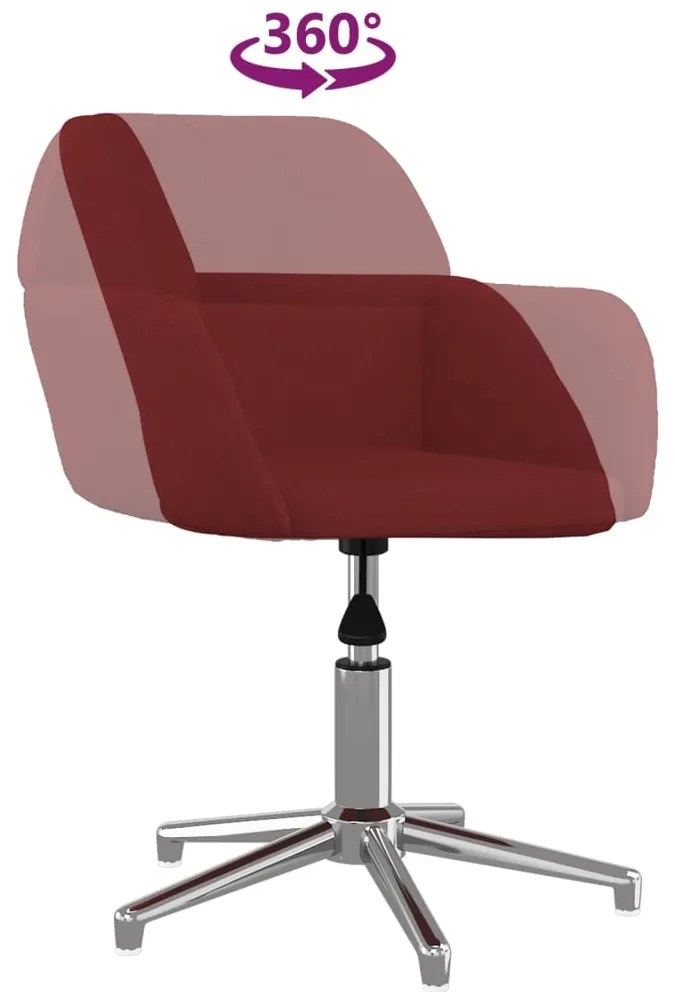 vidaXL Καρέκλα Γραφείου Περιστρεφόμενη Μπορντό Υφασμάτινη