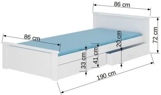 Κρεβάτι παιδικό Avanta-180 x 80-Leuko-Artisan