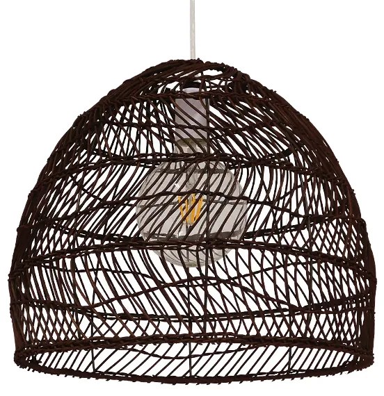 00970 GloboStar® GLOBOSTAR® MALIBU 00970 Boho Κρεμαστό Φωτιστικό Οροφής με Ντουί 1 x E27 AC 220-240V IP20 - Καφέ - Μ40 x Π40 x Υ35cm