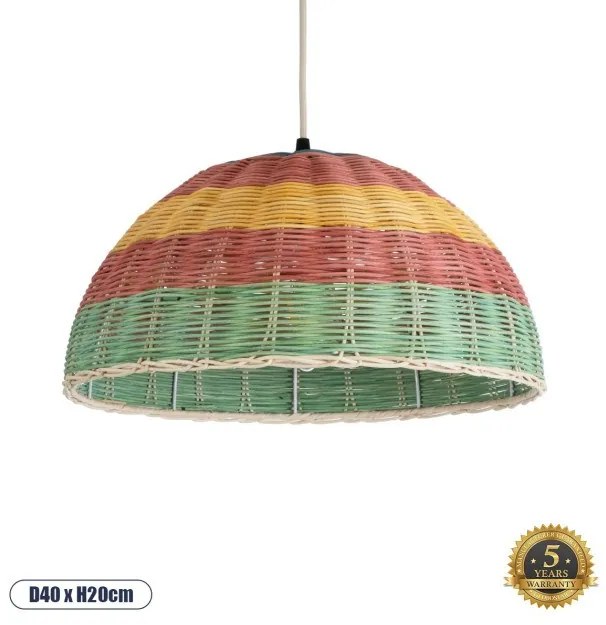 Boho Κρεμαστό Φωτιστικό Οροφής Μονόφωτο 02060 GloboStar-2060-Πολύχρωμο 02060