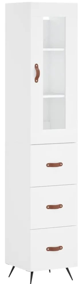 vidaXL Ντουλάπι Λευκό 34,5 x 34 x 180 εκ. από Επεξεργασμένο Ξύλο