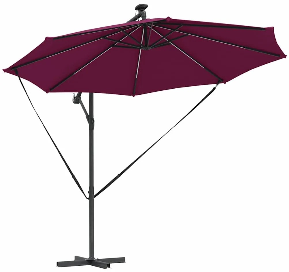vidaXL Ομπρέλα Cantilever Banana Μπορντό 294 x 294 x 248 cm