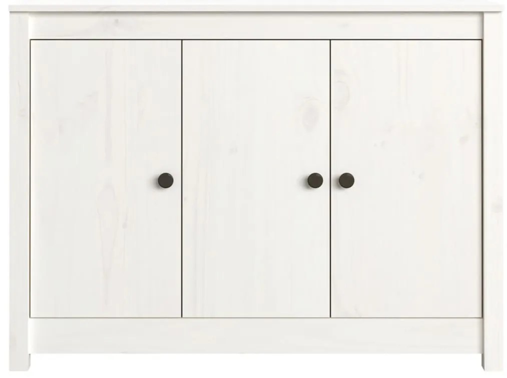 vidaXL Ντουλάπι Λευκό 100 x 35 x 74 εκ. από Μασίφ Ξύλο Πεύκου