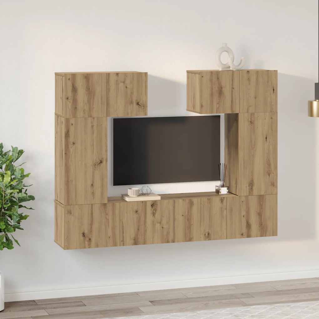 vidaXL Σετ επίπλου τηλεόρασης 6 pcs artisan δρυς 80 x 30 x 30 εκ