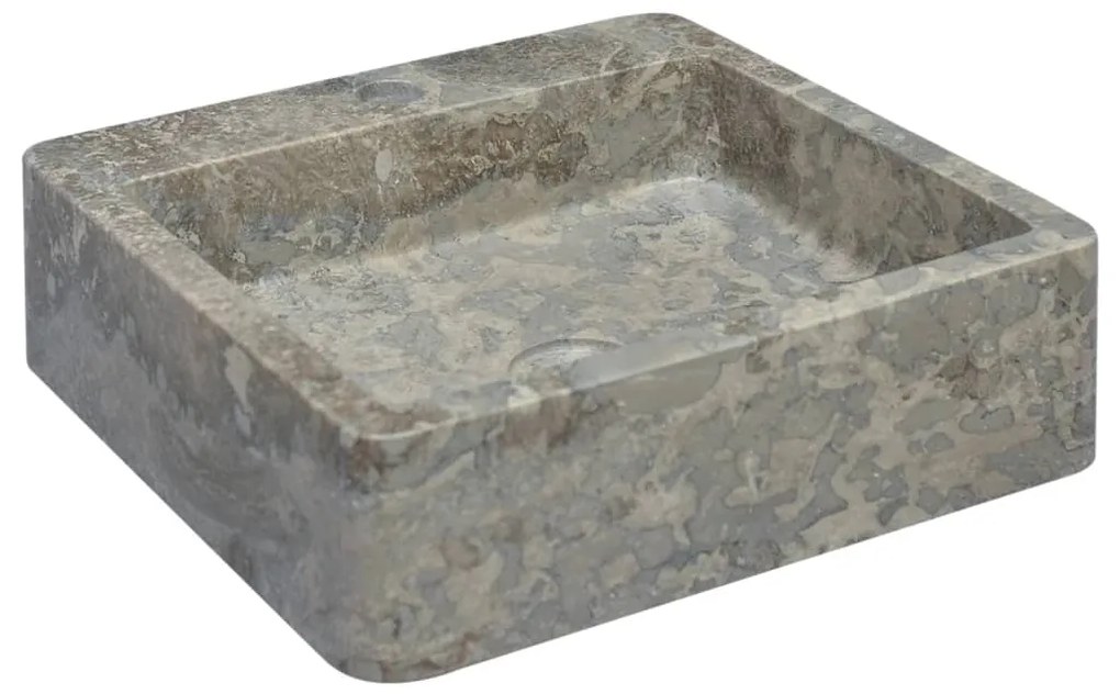vidaXL Νιπτήρας Γκρι 40 x 40 x 12 εκ. Μαρμάρινος