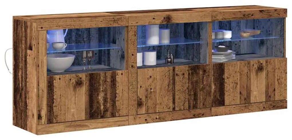 vidaXL Πλαϊνό γραφείο Παλαιό ξύλο 181.5 x 37 x 67 εκ.
