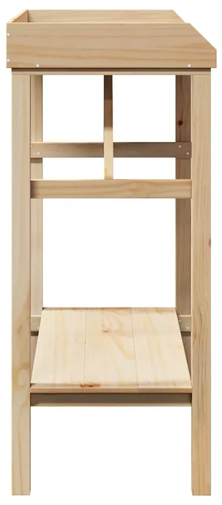 vidaXL Στήριξη φυτών με ράφι Καφέ 75 x 40 x 90 εκ. Στερεό ξύλο πεύκου