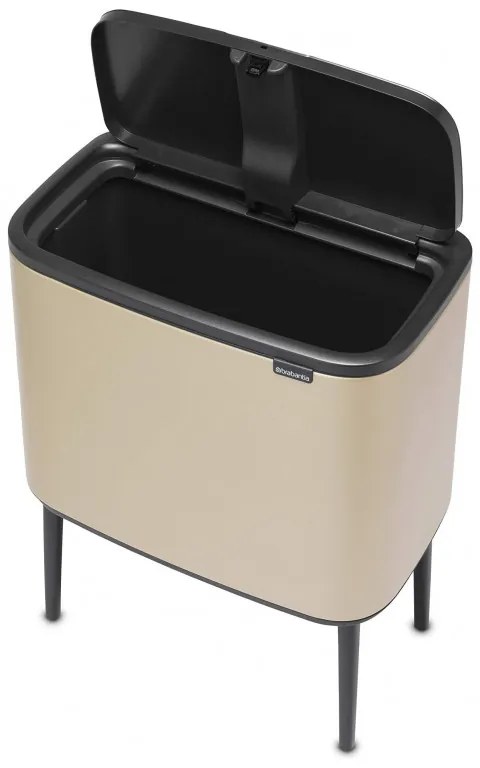 Κάδος Brabantia Bo Touch 1003213, 36 L, Ομαλό και αθόρυβο άνοιγμα, Μεγάλο άνοιγμα, Μεταλλικό χρυσό