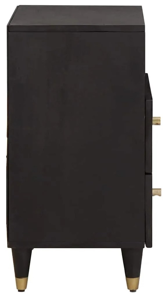 vidaXL Κομοδίνο με συρτάρι Μαύρο 50 x 33 x 62 εκ. Στερεό ξύλο μάνγκο
