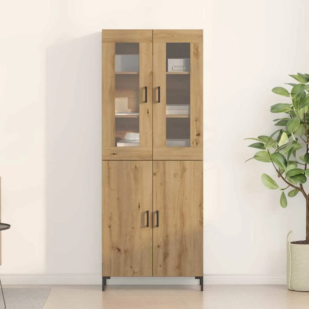 vidaXL Highboard Επιτοίχιο 2 pcs artisan δρυς 69.5 x 34 x 180 εκ.